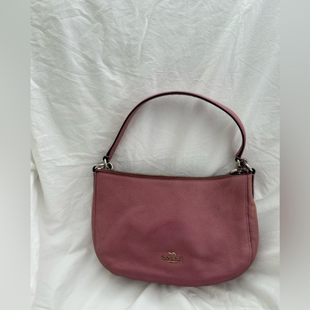 Pink Coach purse with extension strap